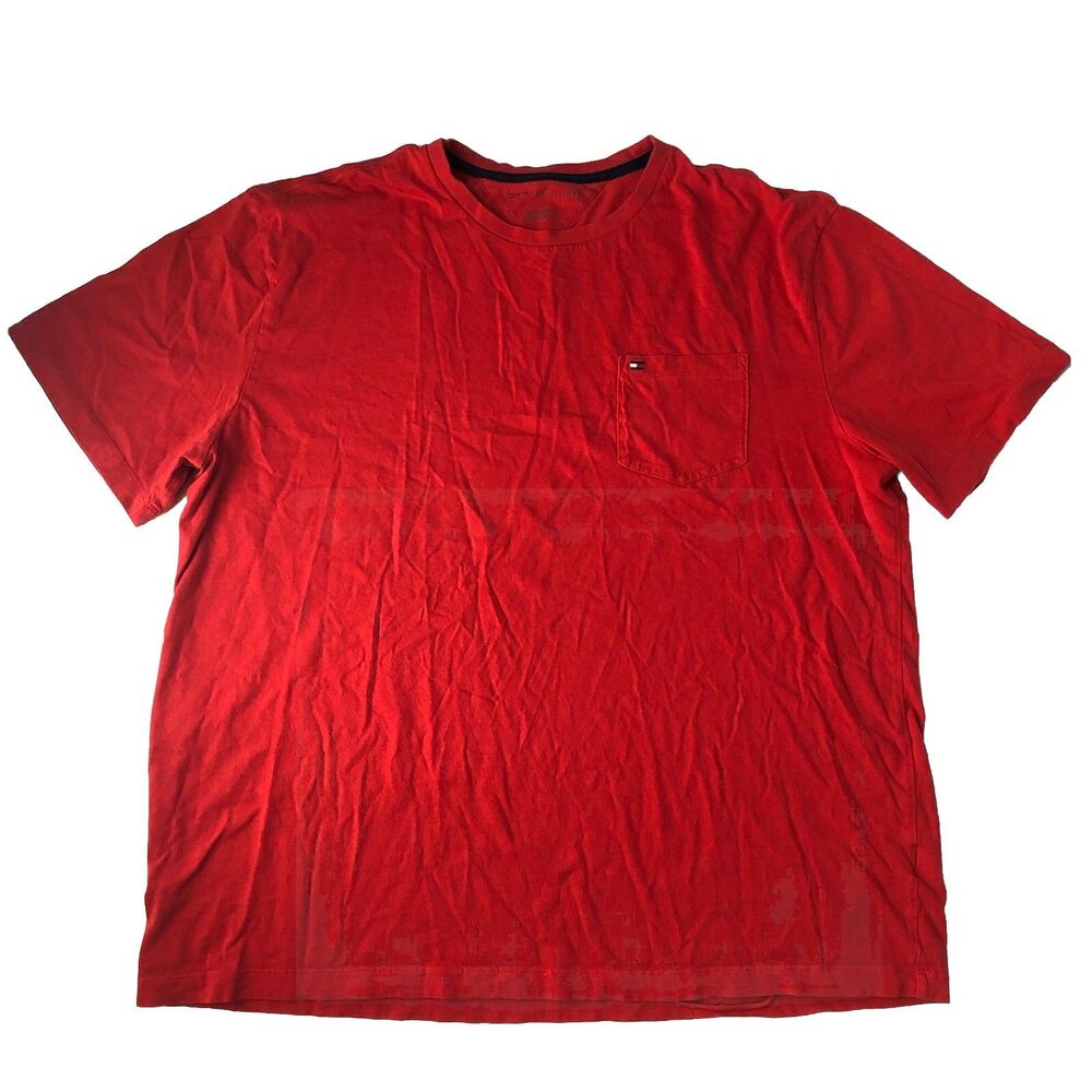 Tommy Hilfiger men’s pocket Shirt Sleeve tee red size XXL